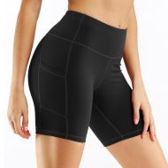 Women Fitness Yoga Pocket Sports Shorts Black